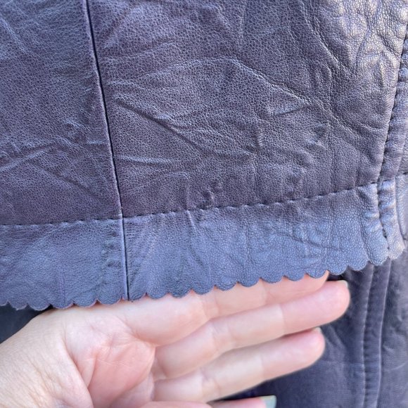 Women's Purple Leather Danier Jacket - Picture 7 of 8